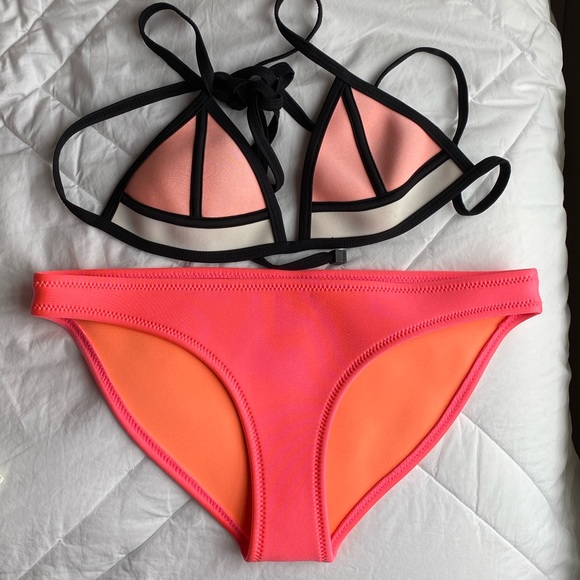 [triangl] 🌈 tie neoprene bikini - Picture 2 of 5
